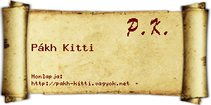 Pákh Kitti névjegykártya